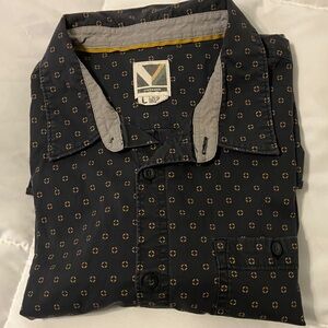 Men's Navy Patterned Casual Shirt